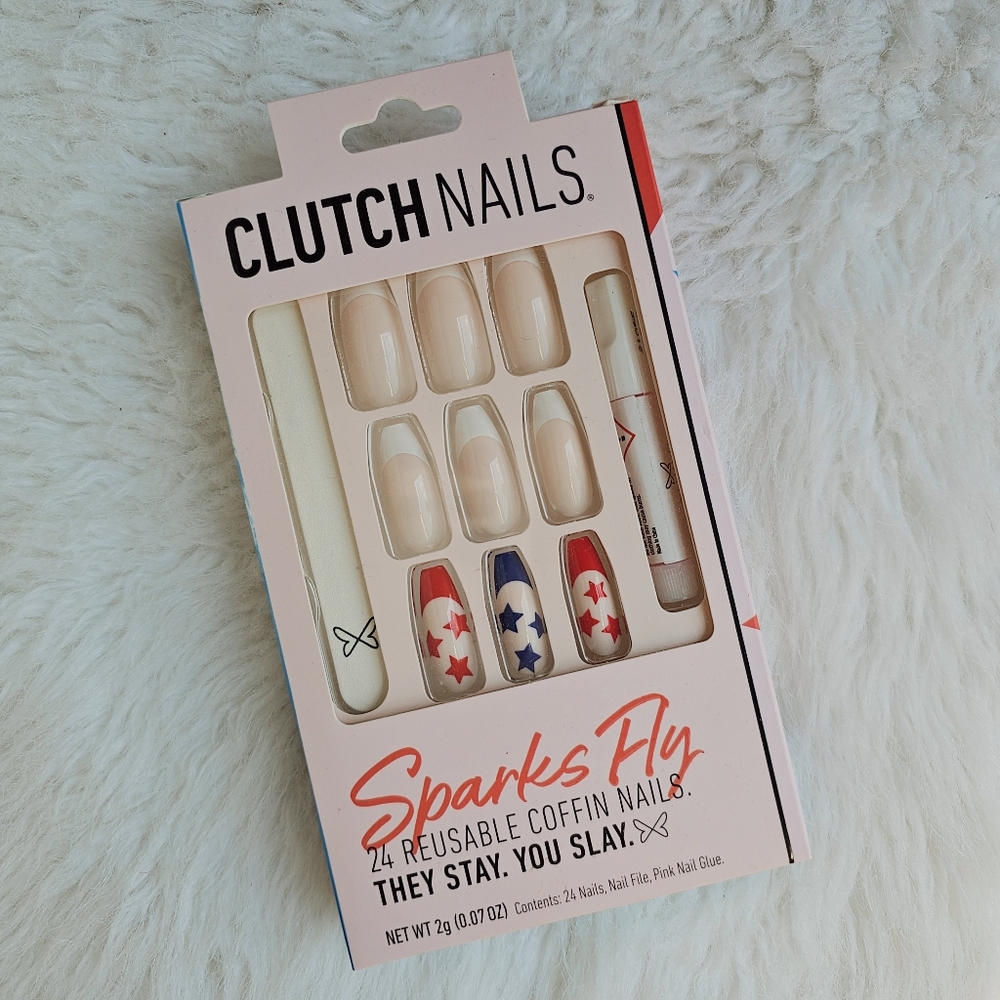 Clutch Nails Sparks Fly Coffin Nails